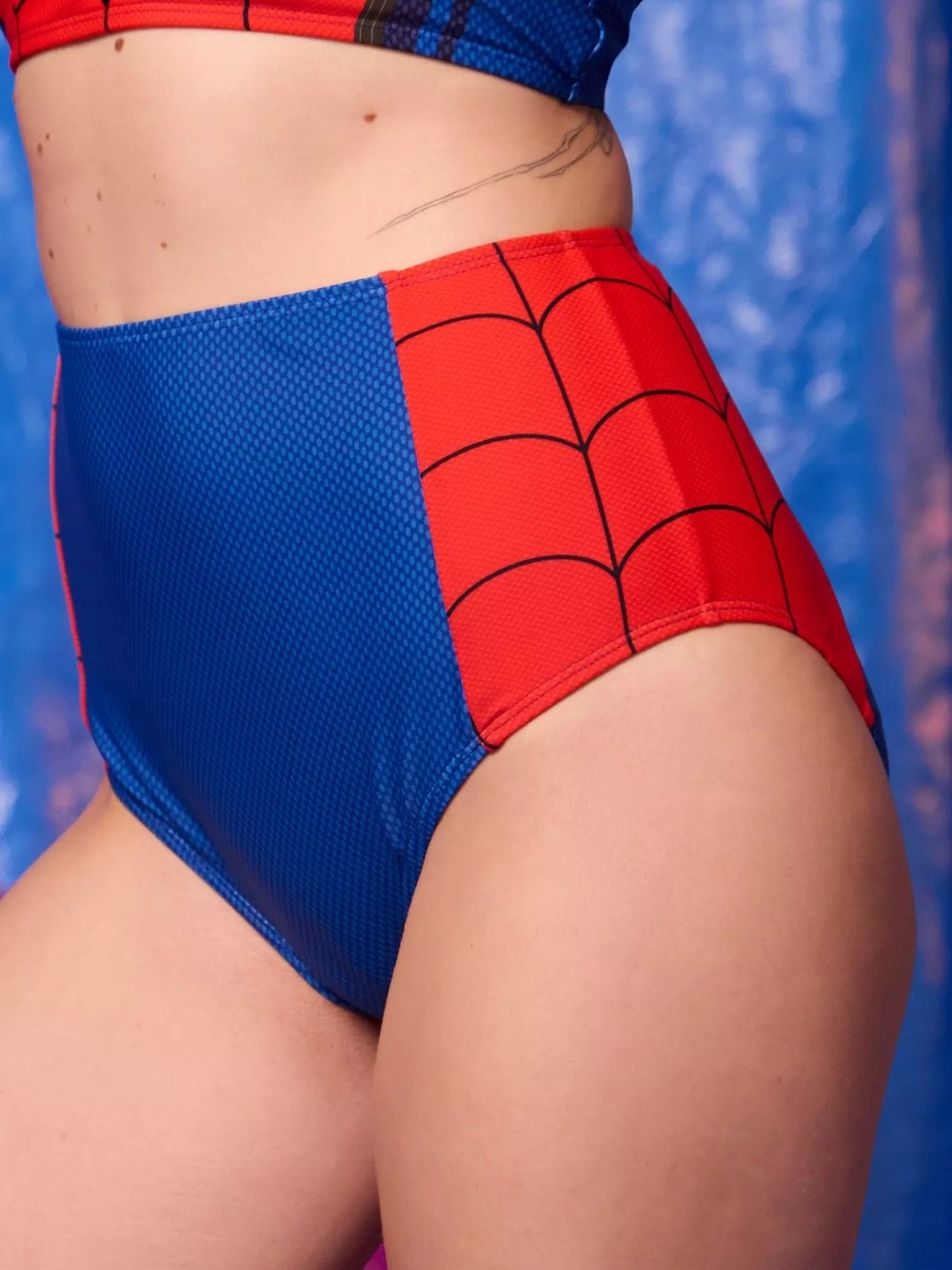 Marvel Spider-Man Web High-Waisted Swim Bottoms Hot Topic